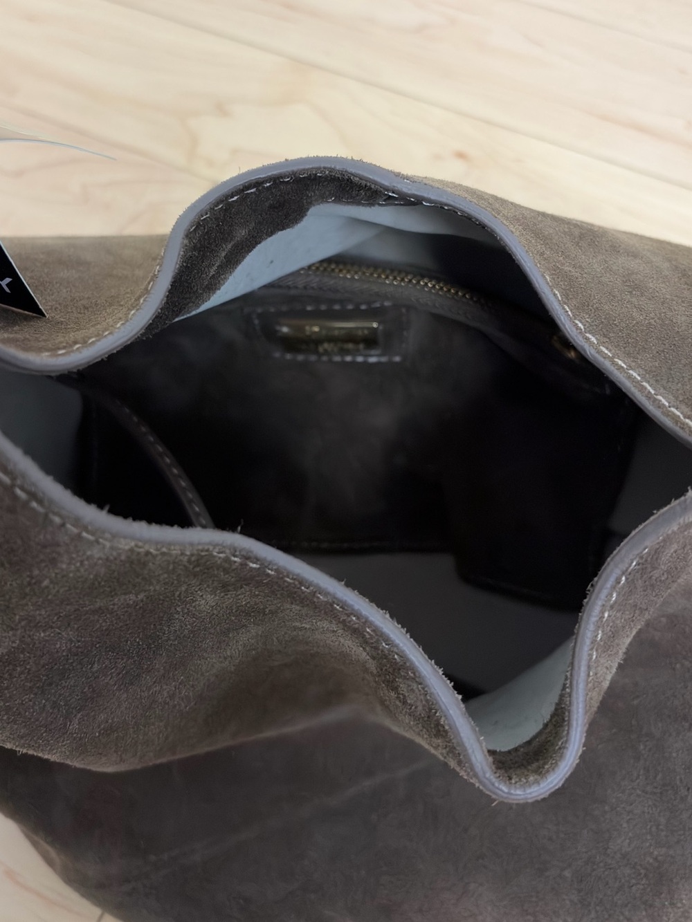 Everyday Suede Hobo Bag - Taupe Brown - Picture 5 of 5